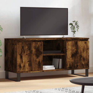 Kacia Wooden TV Stand With 2 Doors In Smoked Oak