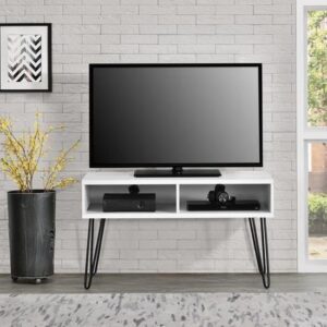 Owes Wooden TV Stand In White