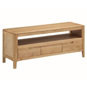 Derry Wooden TV Stand Large With 3 Drawers In Oak