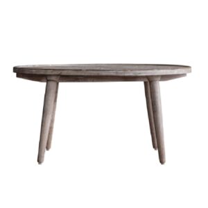 Alpine Wooden Round Coffee Table In Natural And White