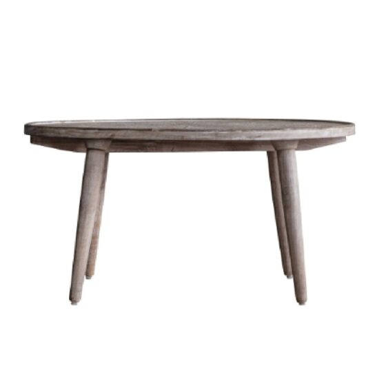 Alpine Wooden Round Coffee Table In Natural And White