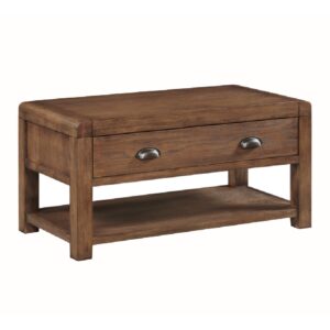 Ontario Wooden Coffee Table With 1 Drawer In Dark Oak