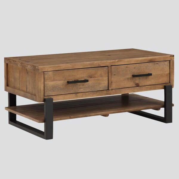 Pierre Wooden Coffee Table With 2 Drawers In Oak