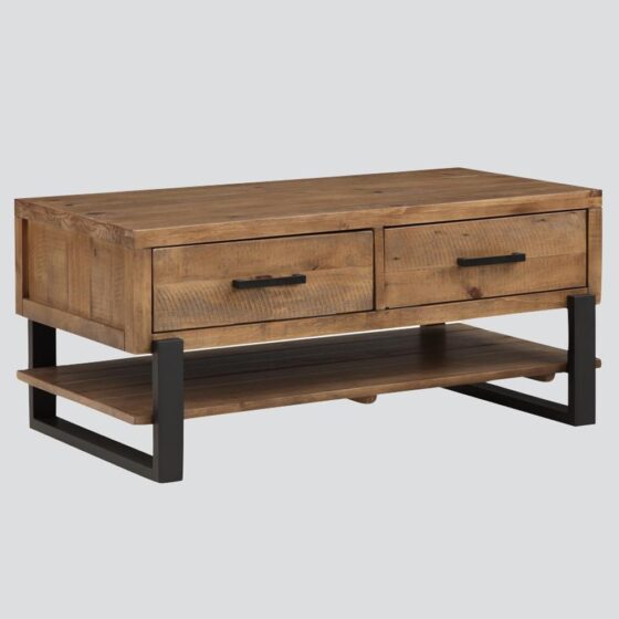 Pierre Wooden Coffee Table With 2 Drawers In Oak