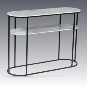 Tifton Sintered Stone Rectangular Console Table In Boya Grey