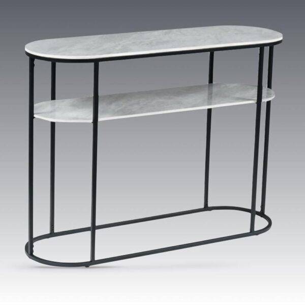 Tifton Sintered Stone Rectangular Console Table In Boya Grey