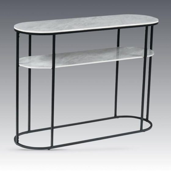 Tifton Sintered Stone Rectangular Console Table In Boya Grey