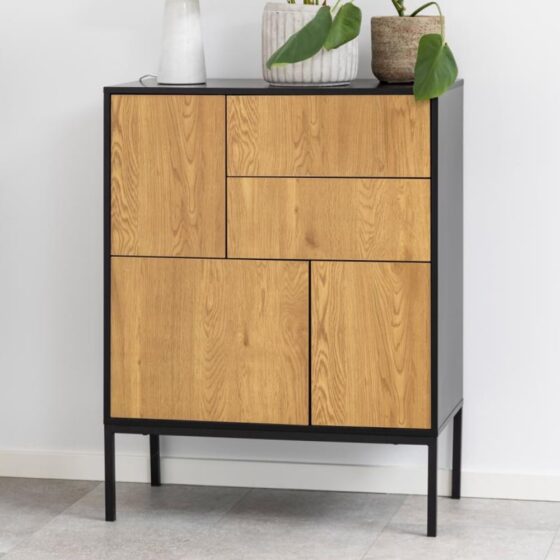 Salvo Wooden Sideboard With 3 Doors 2 Drawers In Matt Wild Oak