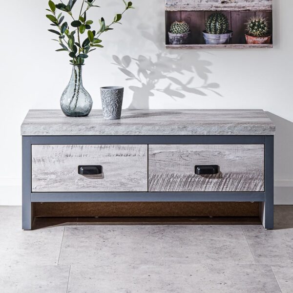 Balcombe Coffee Table With 2 Drawers In Grey