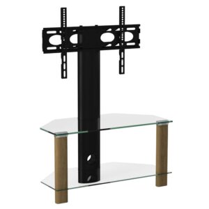Clevedon Glass TV Stand With Bracket In Light Oak