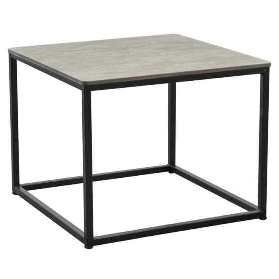Extro Wooden Square Coffee Table In Cement Textured