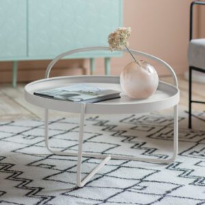 Marbury Metal Round Coffee Table In White
