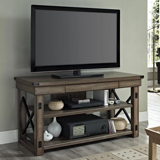 Wildwoods Wooden TV Stand Small In Rustic Grey